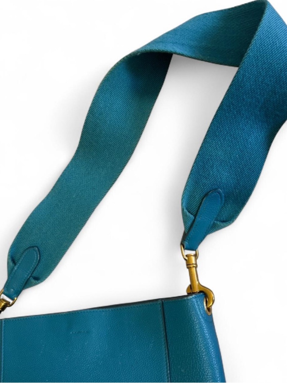 authentic Celine Blue Leather Small Seau Sangle Shoulder Bag - Picture 4 of 5